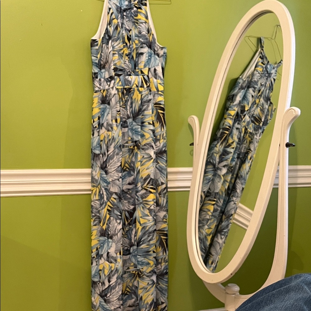 Anne Klein Floral Halter Maxi Dress